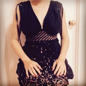 Asian Inspired low cut dress with tapered bottom